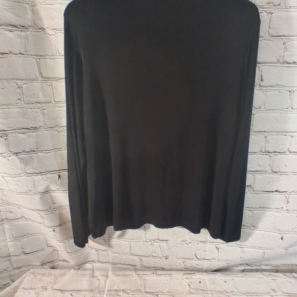 Chicos Travelers Black Size 1 Button Long Sleeve Spandex Shirt - Picture 12 of 16